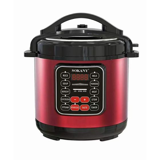 Sokany Multi Function Pressure Cooker, 5 Liters, 1000Watt, Red - SK-2402