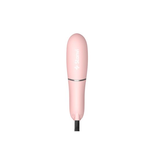 Stanvi Mini Digital Ceramic Tourmaline Hair Straightener Brush with Attachments, 200C Degrees - Pink