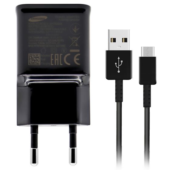 Samsung Travel Adapter Fast Charge With Type C Cable 15W (EP-TA200) In Packing - Black