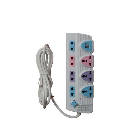 El Maghraby Extension Socket, 7 Ports with 2 USB Ports, Multi Color - 984U