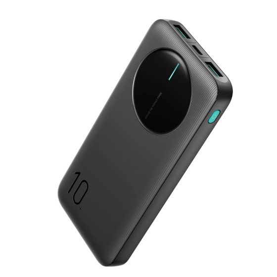 Joyroom Wired Power Bank, 10000mAh, 3 USB Ports, Black - JR-PBF12