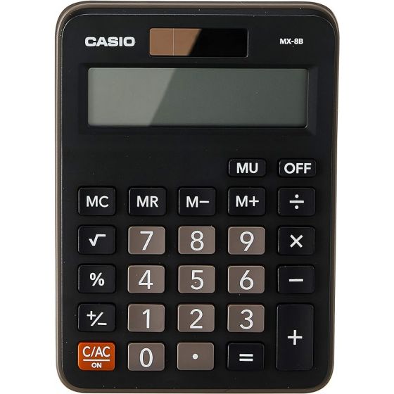آلة حاسبة عملية كاسيو، اسود - MX-8B