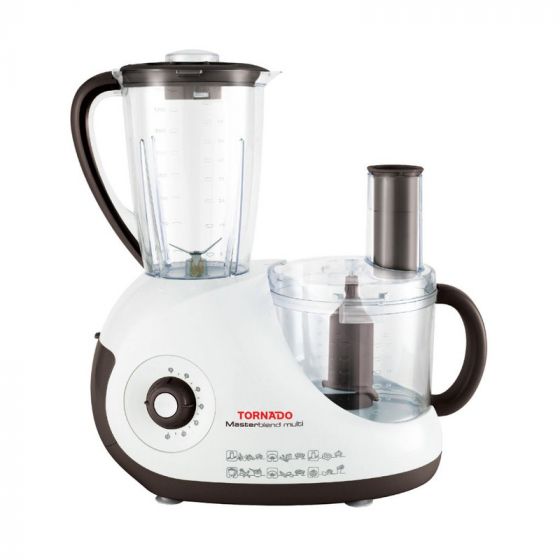 Tornado Food Processor with Attachments, 750 Watt, White and Brown- FP-9300GL