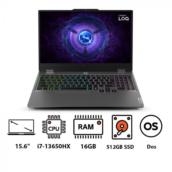 لاب توب لينوفو LOQ 15IRX9، انتل كور i7-13650HX، سعة 512 جيجا SSD، رام 16 جيجا، شاشة IPS مقاس 15.6 بوصة، بدقة FHD بمعدل تحديث 144 هرتز، كارت شاشة انفيديا جي فورس RTX 3050 GDDR6 بسعة 6 جيجا، دوس- رمادي لونا