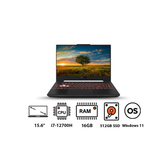 Asus TUF FX507ZU4-LP007W Laptop, Intel Core i7-12700H, 15.6 Inch FHD, 512GB SSD, 16GB RAM, 6GB Nvidia RTX4050 Graphics, Windows 11 - Grey