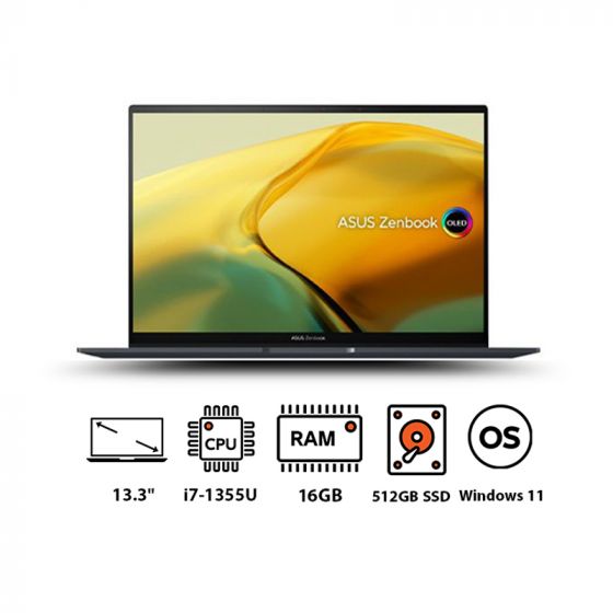ASUS Zenbook S13 UX5304VA-OLED517W Laptop, Intel Core i7-1355U, 512GB SSD, 16GB RAM, 13.3 Inch 2.8K OLED Display, Intel Iris Xe Graphics, Windows 11 - Grey