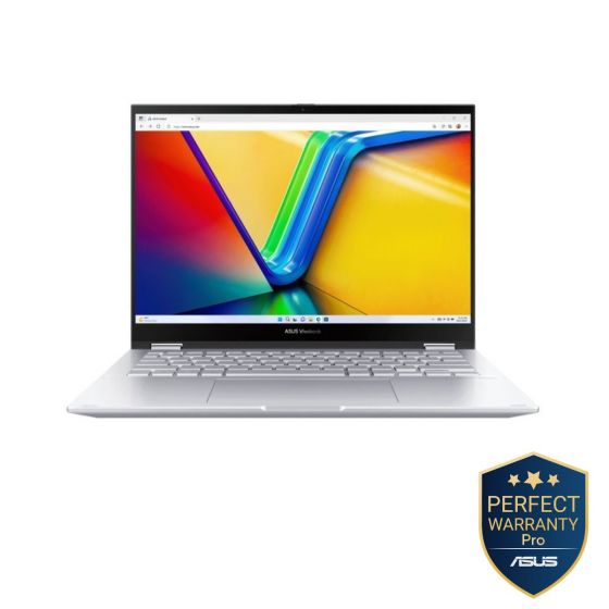 Asus Vivobook S 14 Flip TN3402YA LZ007W Laptop, AMD Ryzen 7 7730U, 512GB SSD, 8GB RAM, 14 Inch Touchscreen, WUXGA IPS LED 60Hz Display, AMD Radeon Graphics, Windows 11 - Cool Silver