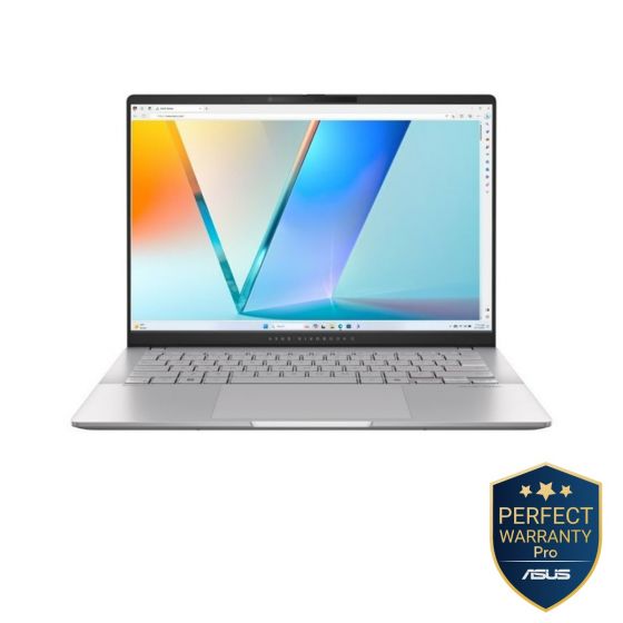 لاب توب اسوس فيفو بوك S14 M5406UA-QD055W، ايه ام دي رايزن 9 8945HS، هارد M.2 NVMe PCIe 4.0 SSD سعة 512 جيجا، رام 16 جيجا، شاشة مقاس 14 بوصة، بدقة WUXGA، بمعدل تحديث 60 هرتز، كارت شاشة ايه ام دي رايزن جرافيكس، ويندوز 11 - فضي 