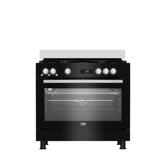 Beko Gas Cooker, 5 Burners, Black and Silver - GGR 15325 FX NBE
