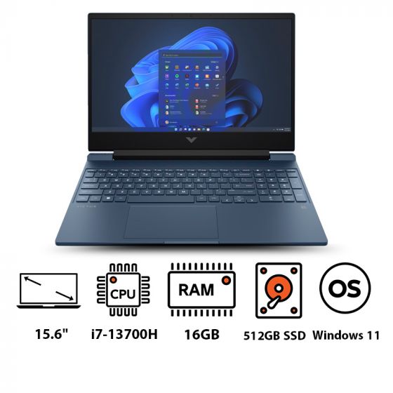 لاب توب اتش بي فيكتوس 15-fa1006ne 7Q770EA جيمنج ، شاشة 15.6 بوصة  FHD IPS معدل تحديث 144 هرتز، انتل كور i7-13700H، هارد 512 جيجا SSD، رام 16 جيجا، كارت شاشة انفيديا جي فورس RTX 3050 سعة 6 جيجا، ويندوز 11 - ازرق