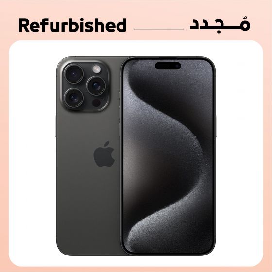 Refurbished Apple iPhone 15 Pro Max, 256GB, 6GB, 5G, Dual SIM, Black Titanium, Platinum Grade - One Year Warranty From The Seller