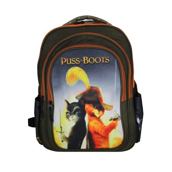 Gharibo Bags School Backpack For Boys, Puss in Boots Pattern - Green