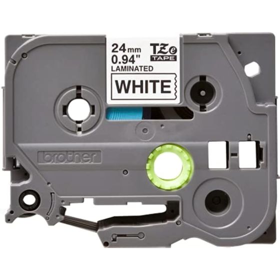 Brother Label Tape, 24mm x 8 Meters, Black on White - TZe-251