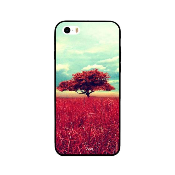 جراب ظهر بطبعة حديقة حمراء لابل ايفون 5S
