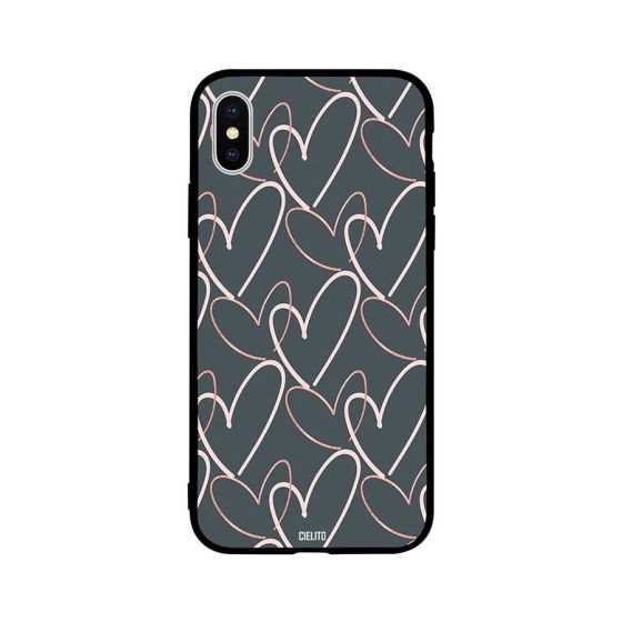 Heart Sketch Pens Printed Back Cover for Apple iPhone X