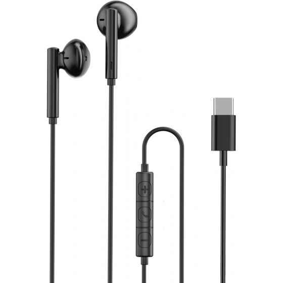 سماعة اذن سلكية راف باور، USB-C، اسود -  RP-BH1006