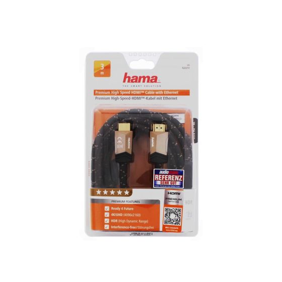Hama HDMI Cable with Ethernet, 3 Meters, Black - 122211