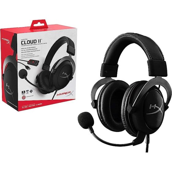HyperX Cloud II Gaming Headset | 7.1 Surround Sound | Aluminum Frame | Detachable Noise Cancelling Mic | Hi-Fi 53mm Drivers | PC,PS4,XBOX,MAC,MOBILE,VR