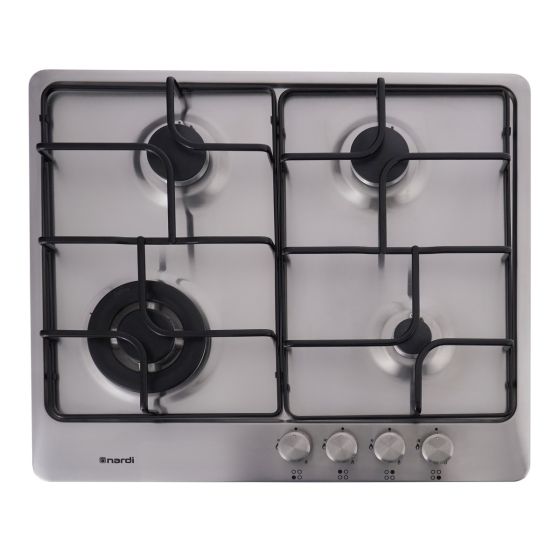 مسطح غاز ناردي، 4 شعلة، فضي - VG 43E AV