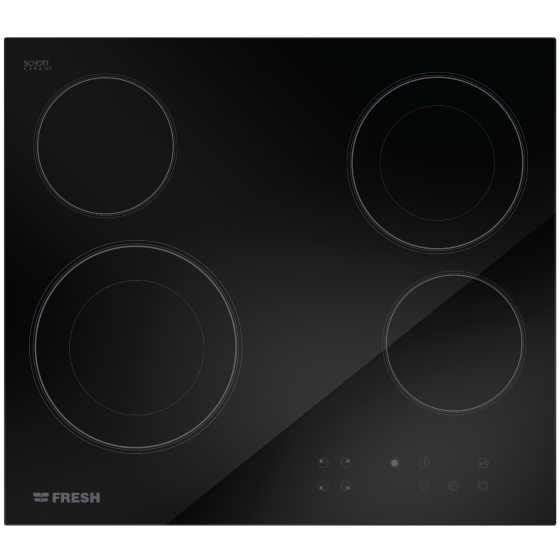 Fresh Electric Built-In Hob - 4 Burners, Black - VHFB60GT