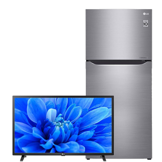 LG No-Frost Refrigerator 393 Liters, Inverter Motor- GN-C562SLCU, With 32 Inch HD LED TV, With Built-In Receiver- 32LM550BPVA