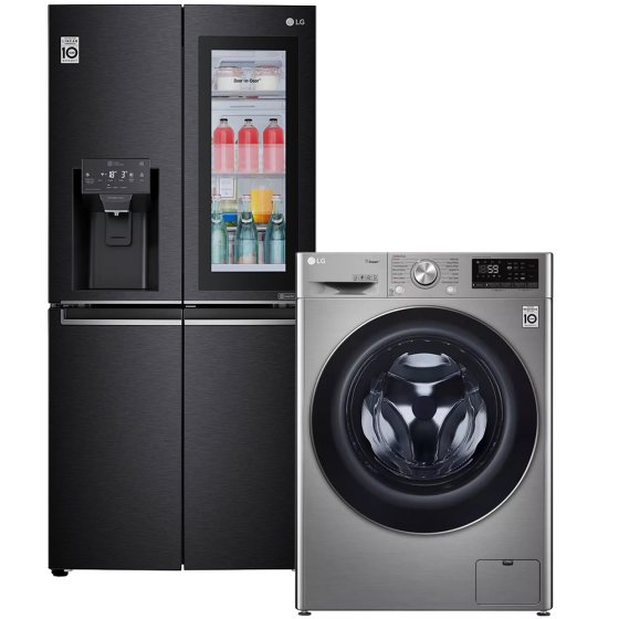 LG Refrigerator, 426 Liters- GC-X22FTQKL, With LG Vivace  Automatic Washing Machine, 9 KG- F4R5VYG2T
