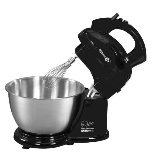 Black and White Stand Mixer, 400 Watt, Black - H - 3500 