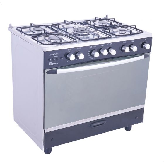 بوتجاز غاز يونيون اير فانتوم جلاس، 5 شعلات، فضي - C6090SSGC255F-FG