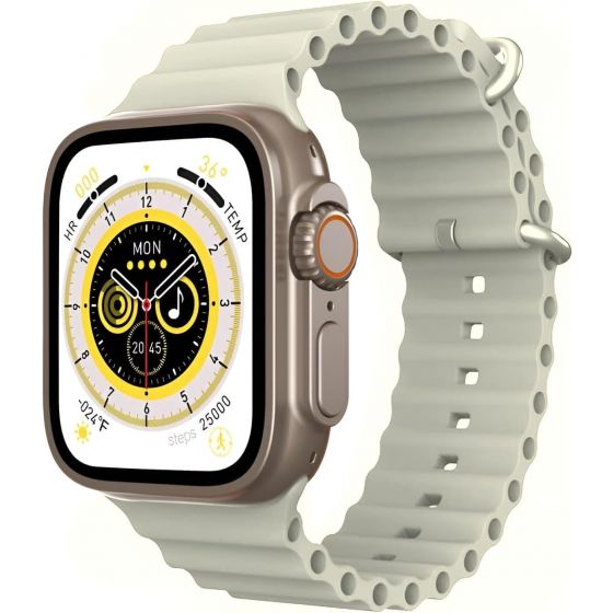 X8 Plus Ultra Smart Watch, 1.3 Inch - Off White