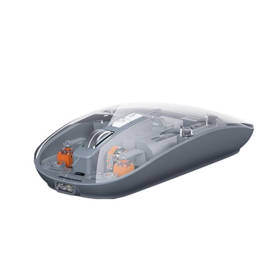 Recci Space Capsule Series Multimode Wireless Mouse, Transparent and Grey - RCS-M01