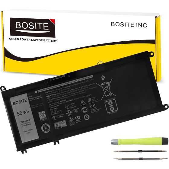 Bosite Replacement Laptop Battery for Dell Laptops, 3500 mAh, Black - 33YDH