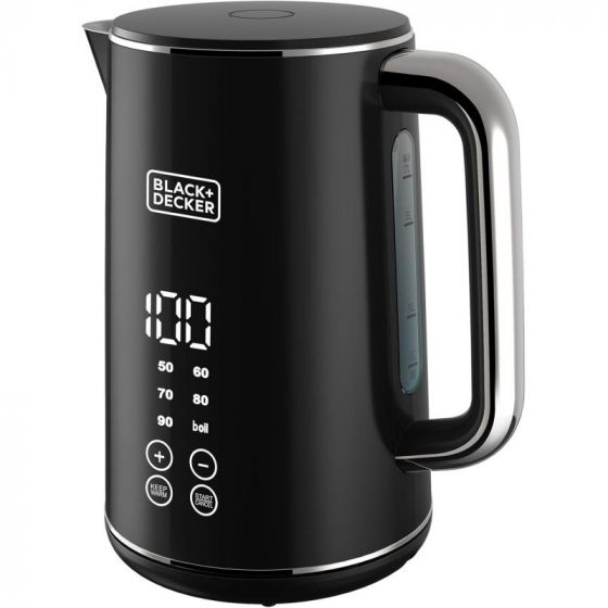 Black + Decker Digital Electric Kettle, 1.7 Liters, 2200 Watt, Black - JCD200