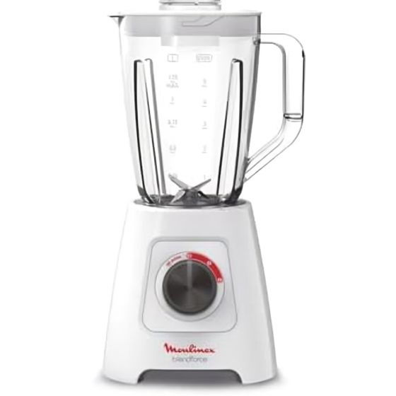 Moulinex Blendforce 2 Countertop Blender, 2 Liters, 600W, White - LM422127