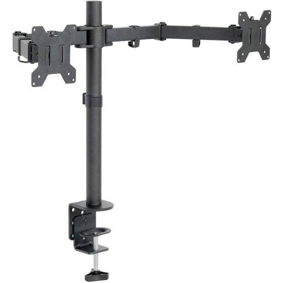 Dual Arm Holder for 23 to 27 Inch Monitors - Black