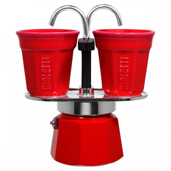 Bialetti Mini R Espresso Maker, 2 Cups, Red 
