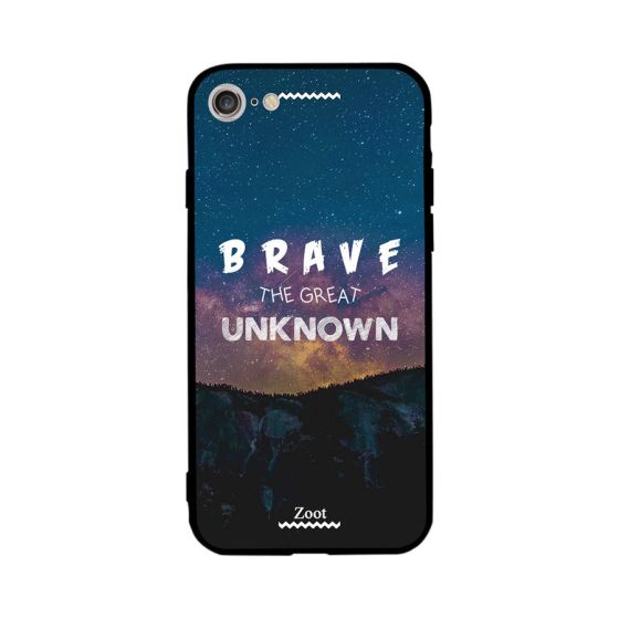جراب ظهر بطبعة عبارة Brave The Great Unknown لابل ايفون 7
