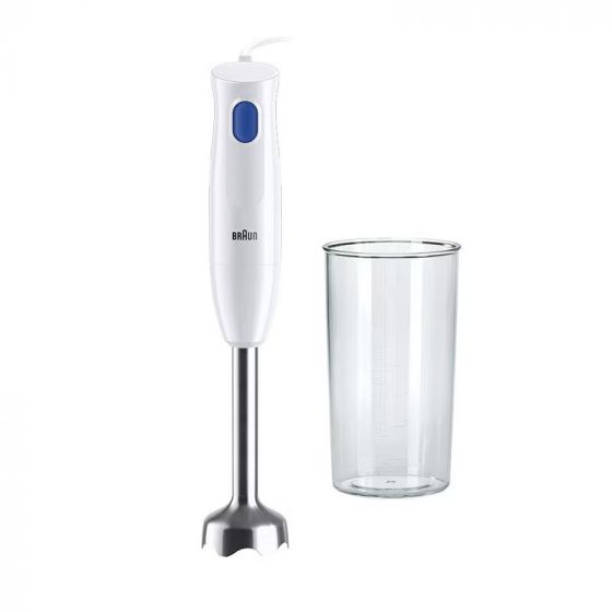 Braun MultiQuick 1 Hand Blender with Beaker, 600ml, 450W, White and Blue - MQ10.001M WH