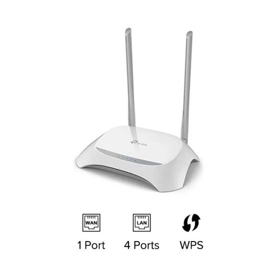 TP-Link Wireless Router With 2 Antennas, 300Mbps, White - TL-WR840N