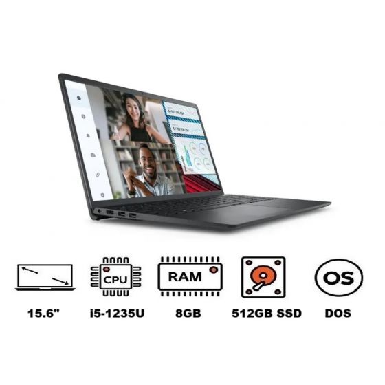 لاب توب ديل فوسترو 3520، شاشة 15.6 بوصة FHD، معالج انتل كور i5-1235U، سعة 512 جيجابايت SSD، رام 8 جيجابايت، كارت شاشة انتل UHD جرافيكس، نظام دوس - اسود كربوني