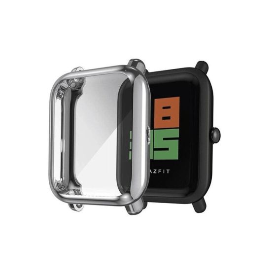 Protective Case for Amazfit Watch GTS 2- Transparent with Black Frame