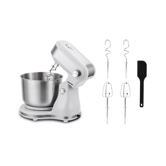 Swiss Pro Plus Stand Mixer with Attachments, 3.5 Liter, 300 Watt, White - SP-SM3.5G