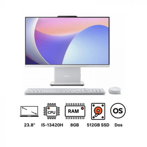 لاب توب لينوفو ايديا سنتر AIO 24IRH9 الكل في واحد، انتل كور  i5-13420H، هارد SSD سعة 512 جيجا، رام 8 جيجا، شاشة IPS مقاس 23.8 بوصة، بدقة FHD، معدل تحديث 100 هرتز، كارت شاشة انتل UHD جرافيكس، دوس - رمادي مع كيبورد وماوس