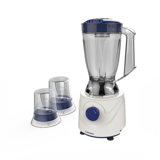 Tornado Countertop Blender with 2 Mills, 400 Watt, Blue and White- BL400-2-BLUE