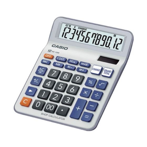 Casio Desktop Calculator, Grey - DC-12M