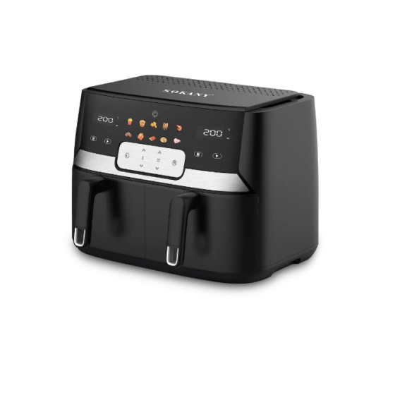 Sokany Digital Air Fryer, 10 Liters, 3400 Watts, Black - Sk-8047