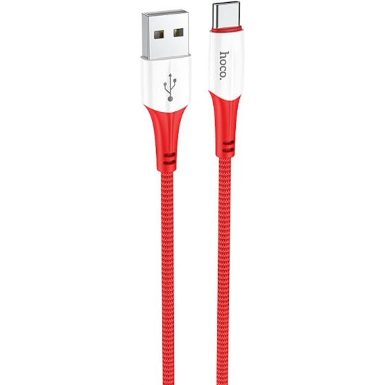 Hoco X70 - Ferry Charging And Data Transmittion Cable (3A - 1M), USB-A To Type-C Plug Compatible With Samsung Huawei Xiaomi Oppo - Red