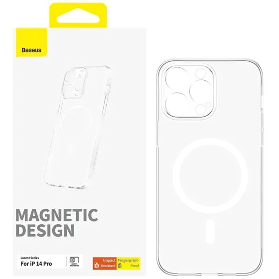 Baseus Magnetic Back Cover for Apple iPhone 14 Pro, Clear - P60157201203-01