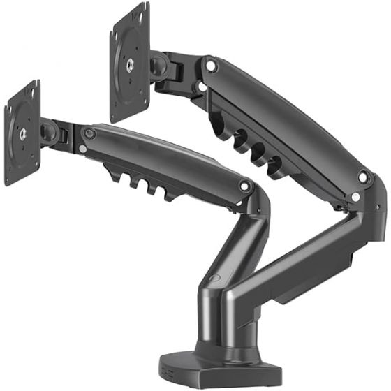 Dual Arm Holder for 17 to 25 Inch Monitors, Black - SH F160