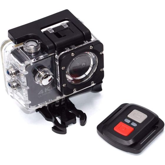 Action Camera, 4K, 16MP - Black