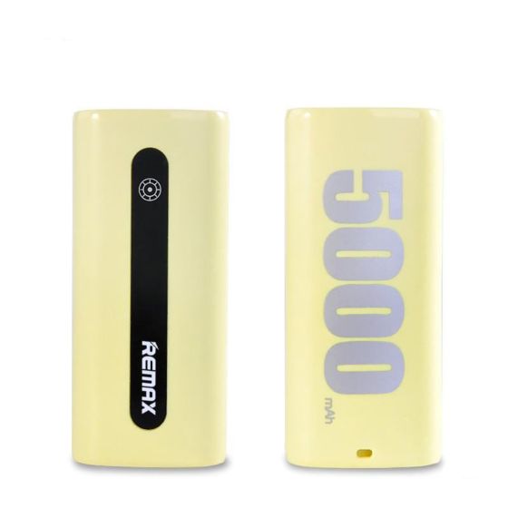 REMAX E5 5000 MAH BAR POWER BANK - LIGHT YELLW